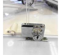 Zinc Alloy Sliding Glass Door Lock for 5-8mm Showcase and Display Cabinet, No-Drill Installation with 2 Keys, Smooth Finish and Durable B(1#)
