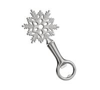 Zinc Alloy Snowflake Bottle Opener Portable Beer & Soda Opener for Bartenders, Home Bars & Parties Festive Winter Design (Silver)