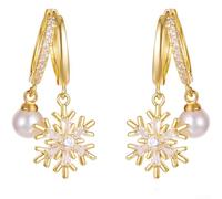 Zinc Alloy Snowflake Studs Lightweight Fashion Earrings(2 pairs)