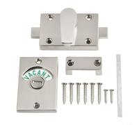 Zinc Alloy Toilet Door Lock with Occupied Indicator Green/Red, Quick Access for Toilet Doors in Public Facilities Airports and Restaurants, Silver