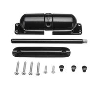 Zinc Alloy Track Spring Automatic Invisible Door Closers Mounted Stops Adjustable Surface Closer Stable, Low Noise(Black)