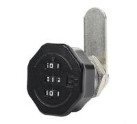 Zinc Alloy Turn Tongue Combination Lock, Resettable 3-Digit Mechanical Code Lock for Drawers, Cupboards, Toolboxes, Caravans & Mailboxes, Fits 1-20mm Plate Thickness(Black)