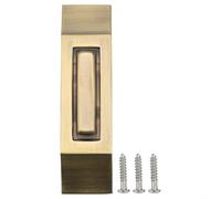 Zinc Alloy Wired Lighted Doorbell Button, Heavy Duty Wall Mounted Replacement with LED for Visibility, Bronze Finish, 3.54x1.26 Inch, DC 12-24V