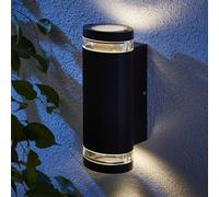 Zinc Ballini Fixed Matt Black Mains-Powered Led Outdoor Modern On/off Wall Light (Dia)9Cm