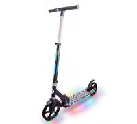 Zinc Big Wheeled Light Up Brillz Scooter - Light Up Deck, Stem, 20 Light Functions, Smooth Ride, Folding, Adjustable Height, Front & Rear Mudguards, 8+, 75kg Capacity