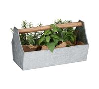 Zinc box Metal Carry Basket Rustic Tool Storage Rectangular Zinc Planter