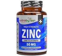 Zinc Capsules 50mg | 180 Capsules | 6 Months Supply | Zinc Supplements for Men & Women, 1-a-Day | No Artificial Flavours | Non-GMO, Vegan & Magnesium Stearate-Free | UK Made | Nutrabytes