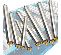 Zinc-Coated Conveyor Rollers 2.5cm to 6.1cm Diameter 8-Pack Silent Operation Ideal for Wood Conveyors Heavy-Duty Replacement Parts.