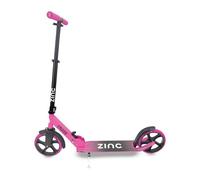 Zinc Cruise Kids Scooter - Big Wheel Kick Scooter for Ages 6+, Foldable 2-Wheel Scooters with 200mm Wheels, Lightweight, Height Adjustable, Rear Footbrake, Supports up to 100kg, Pink & Black