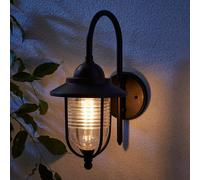 Zinc Dublin Fixed Matt Black Mains-Powered Led Outdoor Lantern On/off Wall Light (Dia)18Cm