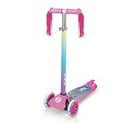Zinc Explorer Kids Scooter for Ages 3+ - Three Wheeled Boys & Girls Scooter with LED Light Up Wheels, Adjustable Handlebar, Lean ‘n’ Steer Controls, Rear Brake, Soft Rubber Grips, Pink Unicorn
