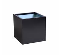 Zinc Galvanised Outdoor Black Cube Ornamental Jumbo Planter 60cm Primrose Black One Size