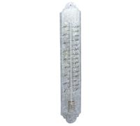 Zinc Garden Thermometer, Wall Mounted Outdoor Metal Temperature Gauge, Silver, Celsius and Fahrenheit Display, Rustic Finish (50cm Height)