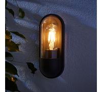 Zinc Kerry Fixed Matt Black Mains-Powered Led Outdoor Contemporary On/off Wall Light (Dia)10Cm