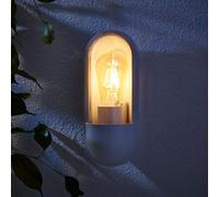 Zinc Kerry Fixed Matt White Mains-Powered Led Outdoor Contemporary On/off Wall Light (Dia)10Cm