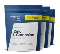 Zinc L-Carnosine Supplement - 540 x 75mg of Maximum Bioavailable Zinc L-Carnosine 2 Per Serving, Supports Gut Health, Nutrient Absorption, Digestive Comfort - 3 Months Supply