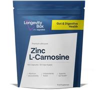 Zinc L-Carnosine Supplement - 75mg x 180 Capsules of Maximum Bioavailable Zinc L-Carnosine 2 Per Serving, Supports Gut Health, Nutrient Absorption, Digestive Comfort - 3 Months Supply