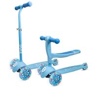Zinc 3-In-1 Kids Scooter for Ages 1+ - Adjustable 3 Wheeled Scooter with Removeable Seat, Lean ‘n’ Steer, Rear Footbrake & Light Up Wheels - Perfect for Toddlers, Beginners, Boys & Girls, Blue