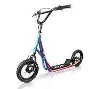 Zinc Neochrome BMX Scooter for Kids Ages 6+ - 12 Inch Big Wheel Stunt Scooters with 360 Degree Handlebar Spin, Height Adjustable 83cm - 91cm, Front & Rear Brakes, Steel Frame, Off-Road Tyres