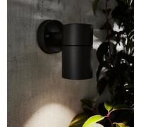 Zinc Odin Fixed Matt Black Mains-Powered Led Outdoor Down On/off Wall Light (Dia)6Cm