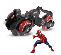 Zinc Officially Licensed Marvel Spiderman Street Gliders - For Ages 5+, Detachable Roller Skates for Shoes, Light-up Wheels, ABEC 7 Bearings for Roller Skate Shoes & Heel Brake - Black