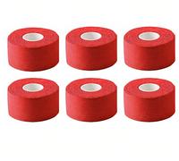 Zinc Oxide Tape Strapping - White - 6 Rolls - No Latex, Easy Tear for Sports or Physio Supportive | Bulk Pack for Physios, Trainers and Therapists (3.8cm x 13.5m) (6, Red)