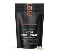 Zinc Picolinate 25mg - 90 Vegan Capsules (3 Months Supply) - 250% Daily NRV - Elemental Zinc Picolinate - Resealable and Recyclable Pouch by Alpha01