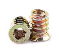 Zinc Plated Carbon Steel Furniture Hex Drive Nut Wood Insert Nuts M6/M8/M10, Full Thread Design for Woodworking, 15mm Length