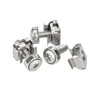 Zinc Plated Carbon Steel Metric Nuts, Square Snap-In Cage Nut Screw Set Stainless Steel M5 M6 For Rack Mount Pack Of 5(10pcs,M6x25mm)
