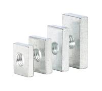 Zinc-Plated Carbon Steel Thin Rectangular Nuts | 2~50pcs Square Nut M3 M4 M5 M6 M8 Slider Block For Aluminum Profile Accessory(M6x12x24x2.5mm-10pcs)