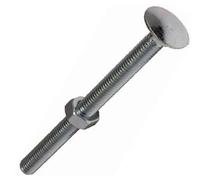 Zinc Plated Coach/Carriage Bolts with Nuts M10 10mm x 160mm (Pack of 10 Cup...
