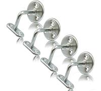 Zinc Plated Handrail Brackets - Pack of 4, Wall-Mounted for Stainless-Steel or Wooden Handrail, Heavy-Duty and Stylish Banister Rails Support