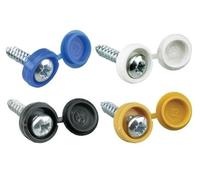 Zinc Plated Number Plate Fixings White Flip Top Screws 8X3/4" Pack Qty 100