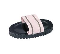 Zinc plated oval currycomb with 3 rows of fabric strap Kerbl