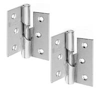 Zinc Plated Steel Butt Hinges Door Hinges Internal 75mm/3-Inch Rising Butt Hinges for Internal External Doors Hinges for Cupboards Cabinets Doors Lift Off Frame Pack of 2 (Right)