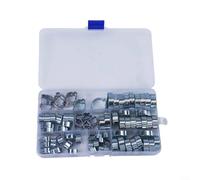 Zinc Plated Steel Double Ear Hose Clamps, 80 Count, Fits Hoses from 5mm to 20mm, Perfect for Various Applications