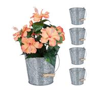 Zinc pots set Galvanised Metal Buckets Stackable Lightweight Zinc Planters Set