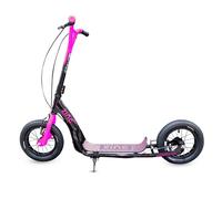 Zinc Radikal BMX Scooter for Kids Ages 6+ - 12 Inch Big Wheel Stunt Scooters with 360 Degree Handlebar Spin, Height Adjustable, Front & Rear Brakes, Steel Frame, Off-Road Tyres, Pink