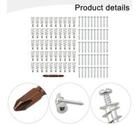Zinc Self-Drilling Hollow Wall Anchors & #8 x 3/4" Phillips Screws Kit, 50 Sets for Drywall - Holds Up to 50 lbs, No Pre-Drilling Required, Reusable Storage Box