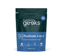 Zinc Supplements 25mg - 12 Month Supply with Zinc Picolinate, Bisglycinate and Citrate + Copper - 365 Easy-Swallow Vegan Tablets for Men & Women - High Absorption, UK Made by Nutrition Geeks