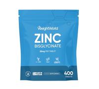 Zinc Supplements - 25mg per Tablet - 400 Zinc Tablets - 6+ Months Supply - 2 per Day - Bioavailable Bisglycinate Form - No Artificial Flavours - Easy to Take - Non-GMO & Magnesium Stearate-Free