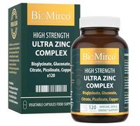 Zinc Supplements, High Strength Ultra Zinc Complex, 120 Premium Capsules, Includes Copper Supplement for Immune System & Cognitive Function, Potent Dose, UK Made, Complex Capsules, Picolinate