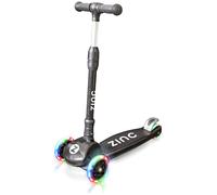 Zinc T-Motion Foldable Light Up 3 Wheel Scooter - Black