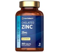 Zinc Tablets 25mg | (1 Year Supply) High Absorption Chelated Zinc | Immunity Support Supplements | 360 Vegan Tablets | by Horbaach