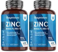 Zinc Tablets 50mg | 400 Tablets | 6+ Months Supply | Zinc Supplements for Men & Women - 2-a-Day | Travel-Friendly | No Artificial Flavours Added | Non-GMO, Vegan & Magnesium Stearate-Free (Pack of 2)