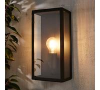 Zinc Thora Fixed Matt Black Mains-Powered Led Outdoor Box On/off Wall Light (Dia)16Cm