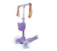 Zinc Three Wheel Foldable Scooter for Kids with Jelly Glitter Design - Purple Scooter for 3 Year Old & Up, Rear Brake, 50kg Weight Limit - Ideal for Outdoor Play, 3+