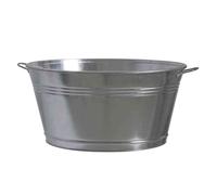 Zinc Tub Silver Ø51x25cm Planter Flower Pot Plants Garden Terrace TOP