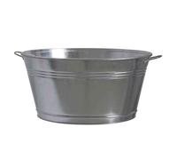 Zinc Tub Silver Ø51x25cm Planter Flower Pot Plants Garden Terrace TOP
