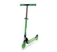 Zinc Identity Two Wheeled Folding Light Up Scooter - Green, Light up LED Wheels, Folding, Fold Down Handles, Non-Slip Deck, Height Adjustable, For Ages 5+, Great Gift Idea